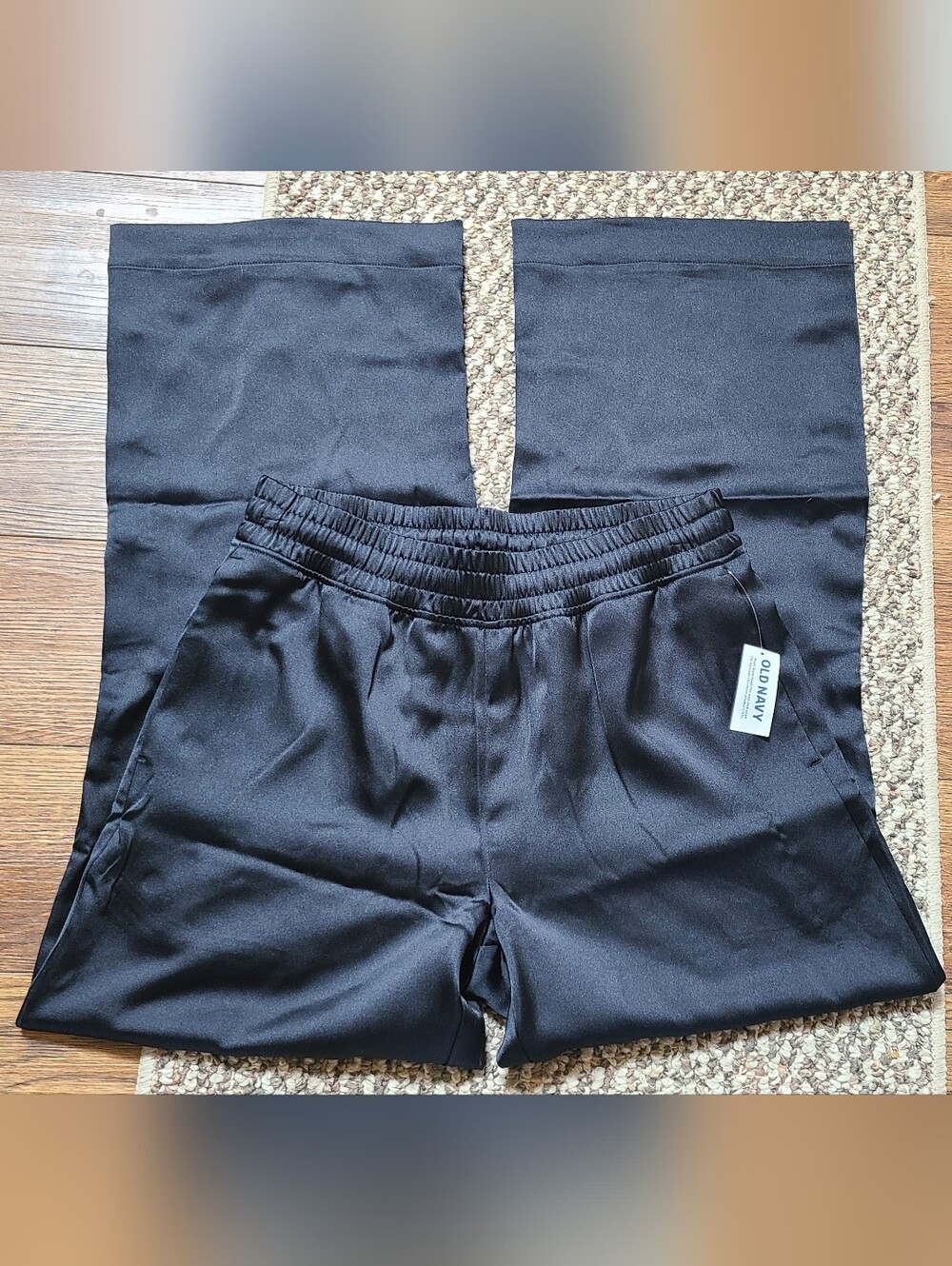 Old Navy Small Black Satin-Look Wide Leg Pants